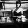 Julie, with found basket